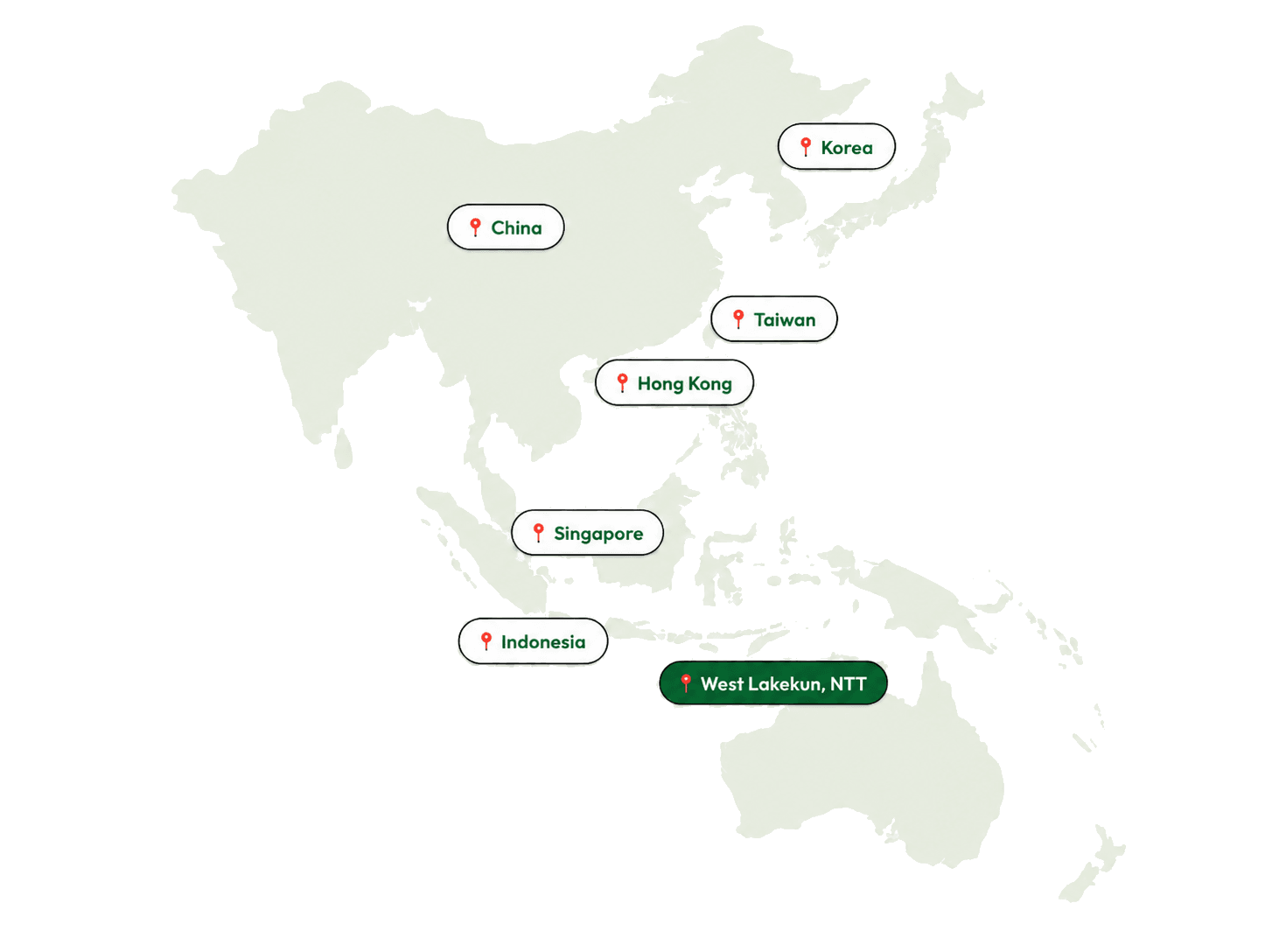 APAC map showing Solar Chapter APAC regions